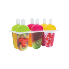 6 Pcs Multicolor Polypropylene Ice Mold, Kulfi Maker / Stick / Cream / Candy Color Assorted