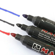 BLACK PERMANENT MARKER LEAK PROOF MARKER CRAFTWORKS, SCHOOL PROJECTS AND OTHER | SUITABLE FOR OFFICE AND HOME USE (PACK OF 12 PC)