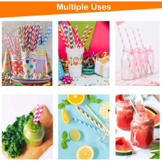 Home Paper Straws Durable & Eco-Friendly Colorful - Drinking Straws & Party Decoration Supplies, Adorable Solid Color Food Grade Paper Straws for Birthday, Wedding, Baby Shower Celebration (25 Pcs Set)