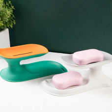 Plastic Double Layer Soap Dish Holder| Decorative Storage Holder Box for Bathroom, Kitchen, Easy Cleaning ,Soap Saver.