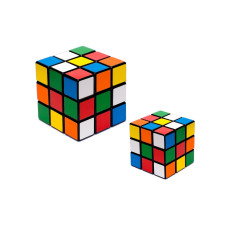 Plastic Fancy 3x3 Small Cube Puzzles Game - 2 Pieces (Multicolour)