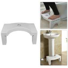 Plastic Non-Slip Folding Toilet Squat Stool - White Color