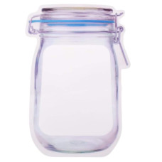 Reusable Airtight Seal Plastic Food Storage Mason Jar Zipper (1000ml)